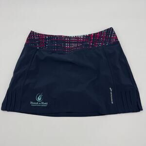 BROOKS Rock n Roll Series Mini Running Skort Skirt Size M Blue Gripper Hem Short